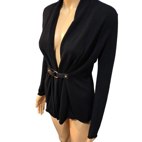 Michael Kors Black Cardigan with Gold Hardware Small - Picture 3 of 7